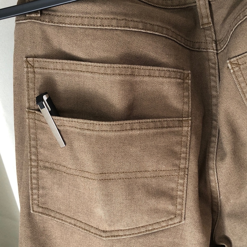 Men's REI Double Knee Canvas Work Pants in Brown - Sturdy Utility Style - Picture 10 of 12